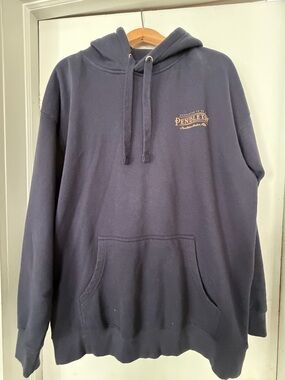 XL Men’s Pendleton Navy Pullover Hoodie with Gold Logo